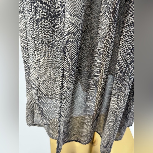 Maeve by Anthropologie Annette Midi Skirt Snake Print Blue Size 8 - Picture 6 of 16